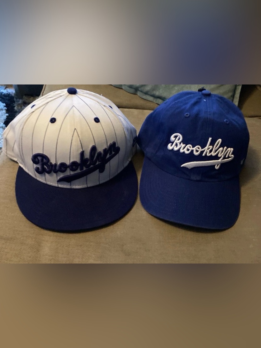NEW ERA BROOKLYN NETS PINSTRIPE And BLUE Lot Of 2 Hats New